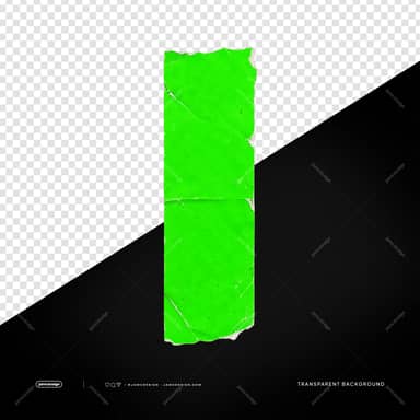 Vertical Neon Green Torn Paper Label PNG Transparent