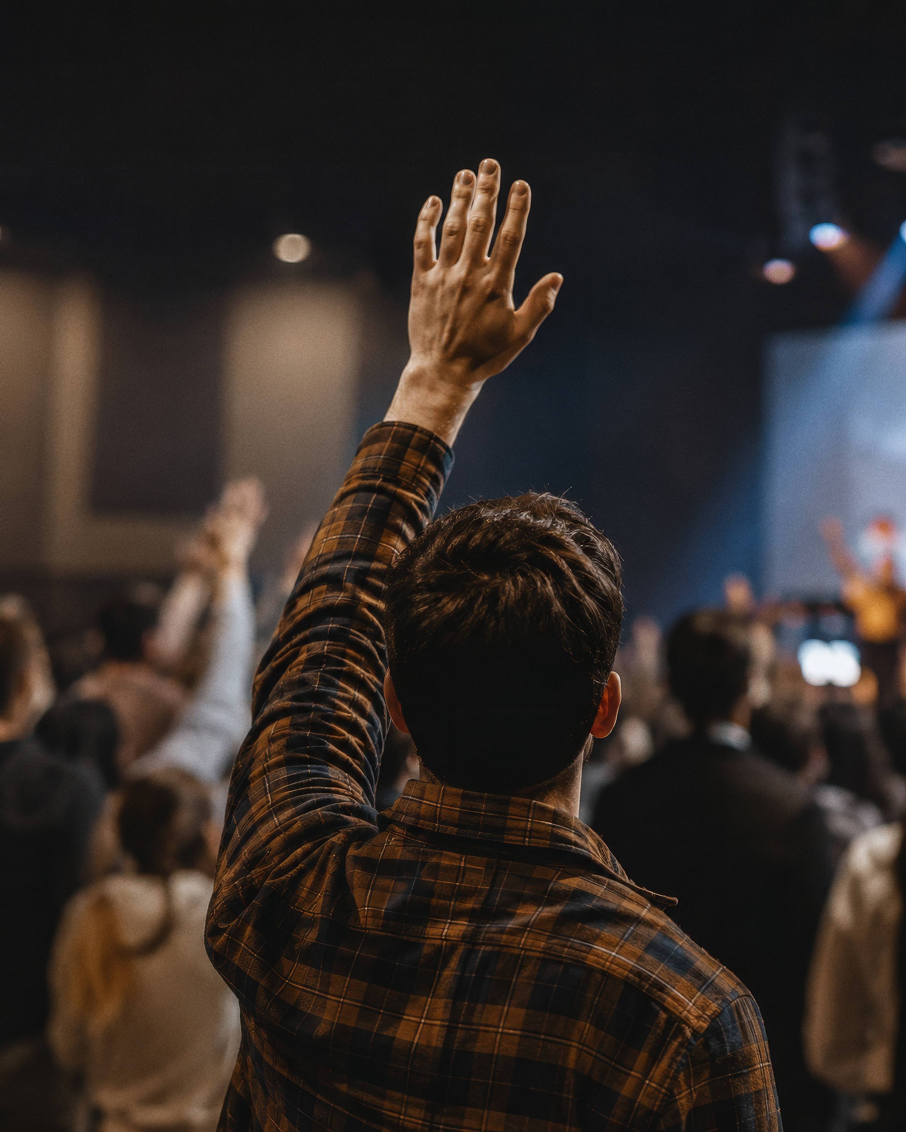 Christian Worship Encounter Night Hand Raised Background
