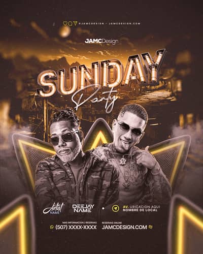 Sunday Party Flyer Template PSD