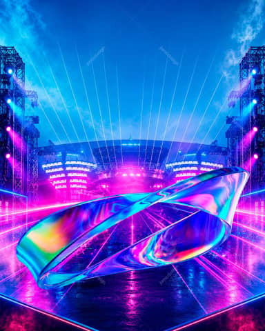 Fundo de Palco de Concerto Neon Futurista