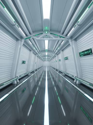Minimalist White Sci Fi Tunnel Background