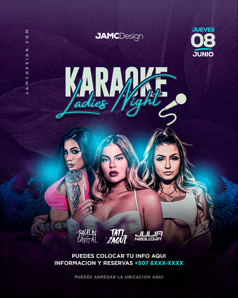 Ladies Night Karaoke Template PSD
