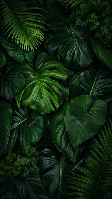 Feuilles Monstera Tropical Sombre Fond Botanique