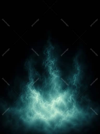 Textura de Fumaça Turquesa Luminosa em Fundo Escuro Vertical