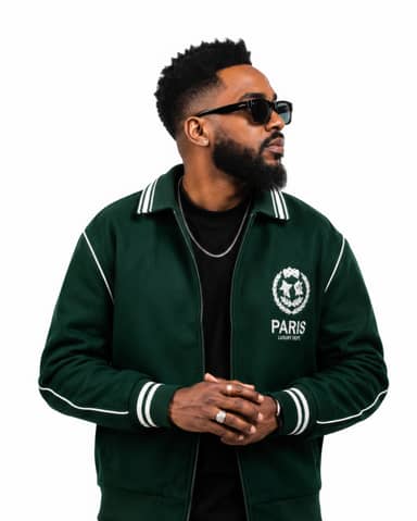 Urban Male Artist with Green Sweatshirt Photography
