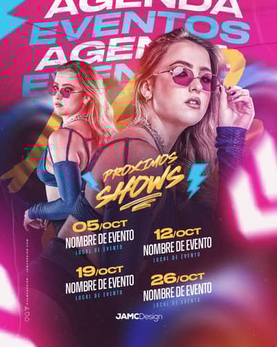 Agenda De Eventos Flyer Template PSD