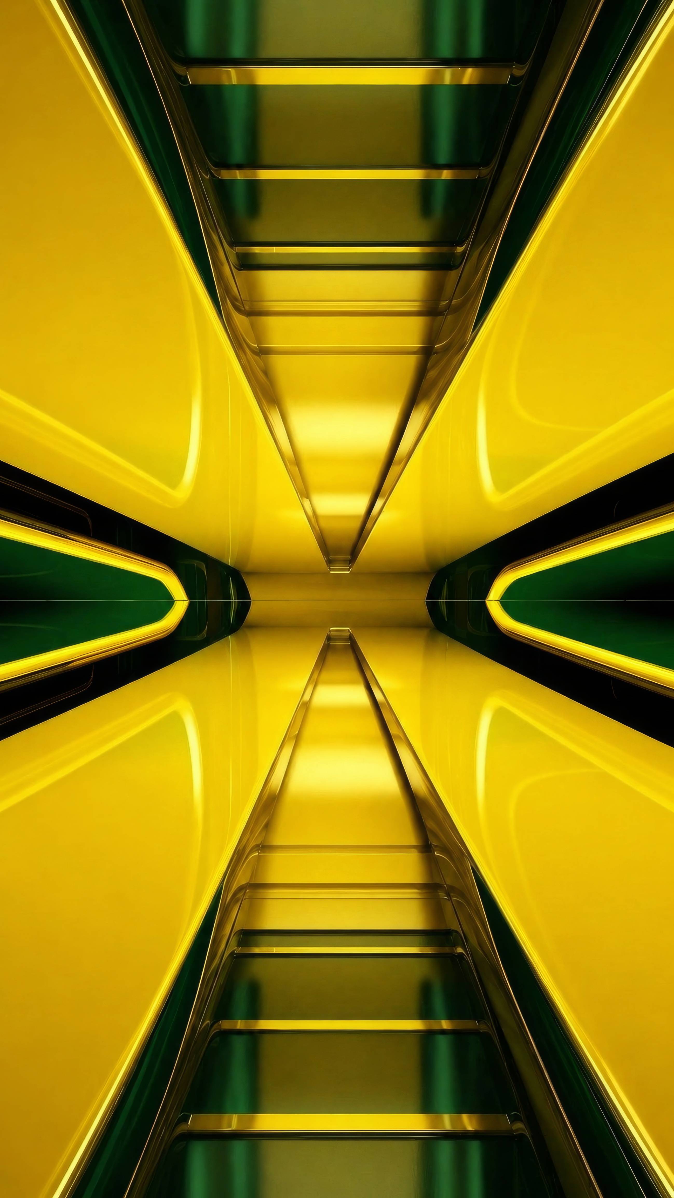Glossy Metallic Sci Fi Corridor Background