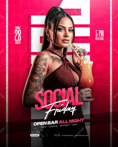 Social Friday Event Social Media Flyer Template PSD Editable