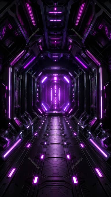 Fond de Corridor Cybernétique au Néon Vert