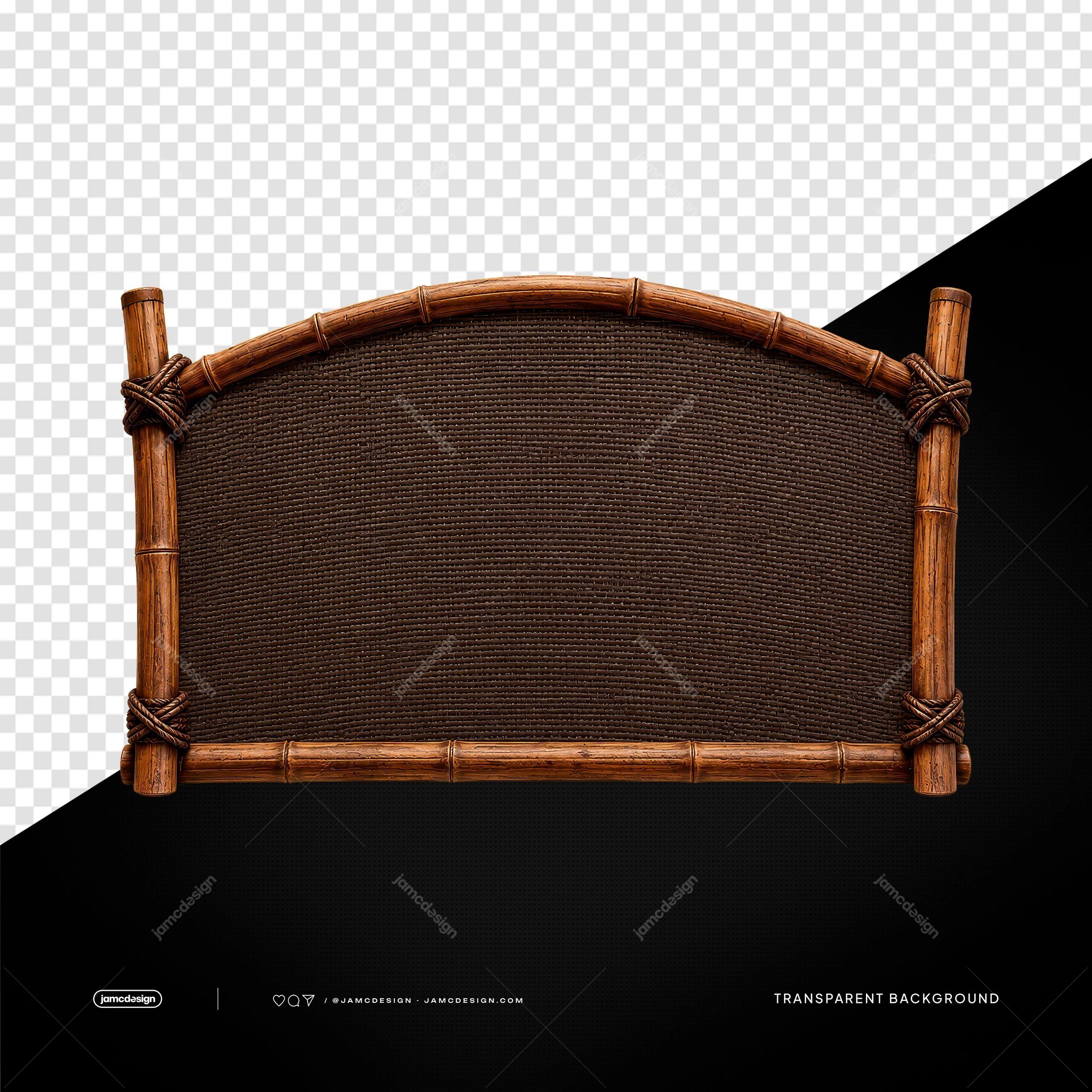 Tropical Bamboo Event Sign Frame Transparent Background
