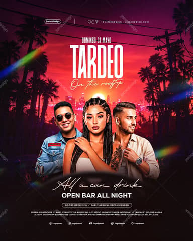 Tardeo sur le Rooftop Modèle de Flyer PSD Éditable