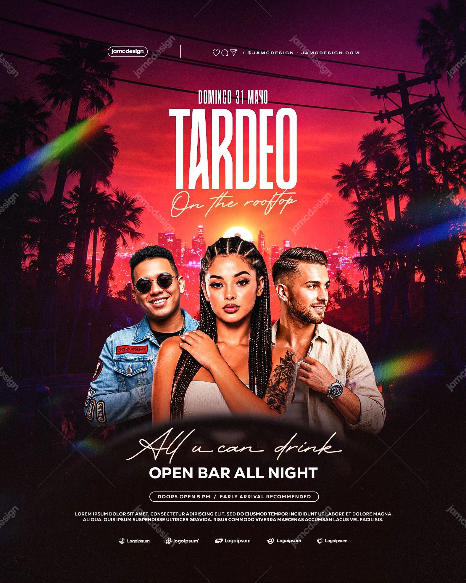 Tardeo On The Rooftop Flyer Template PSD Editable
