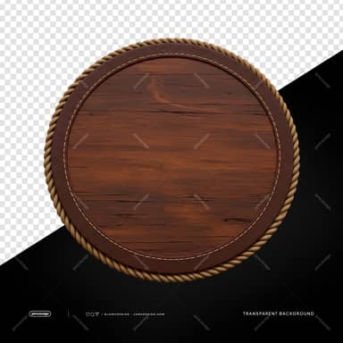 Brown Wood Round Board With Rope Border PNG Transparent
