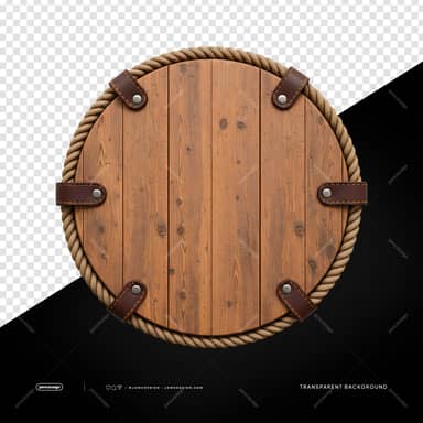 Rustic Wood Round Plaque With Rope Border PNG Transparent