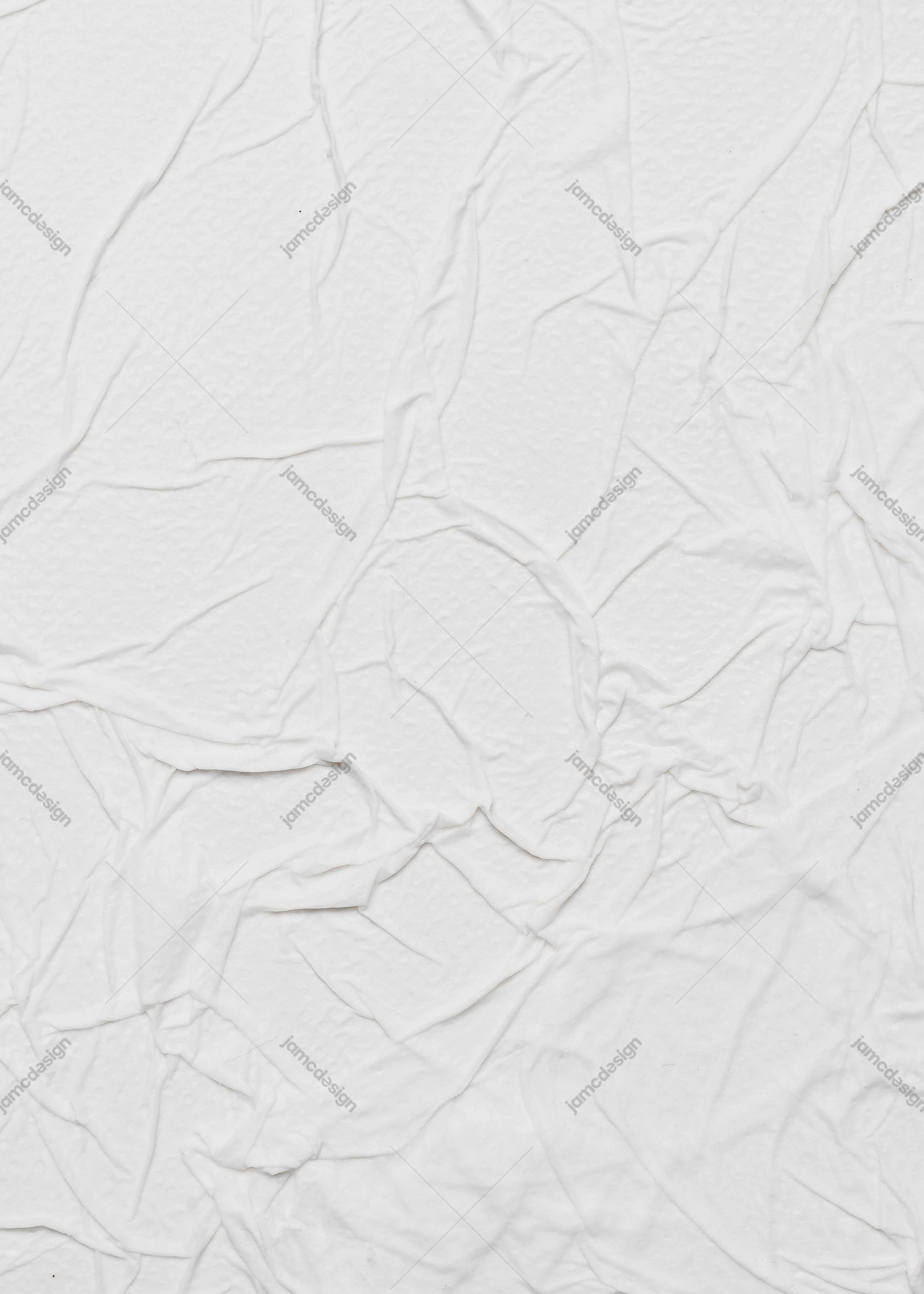 White Crumpled Paper Texture Background