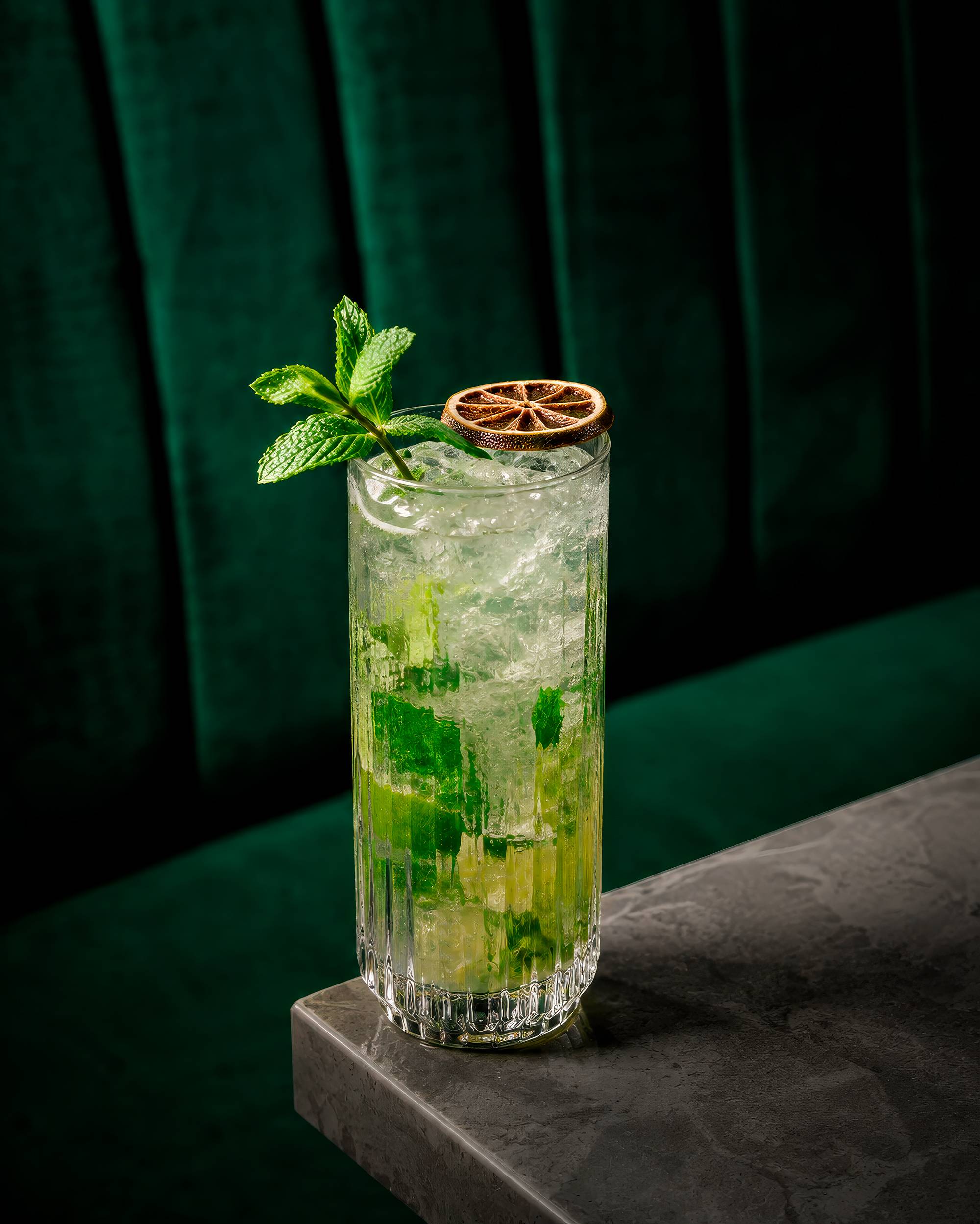 Mojito Cocktail With Green Background