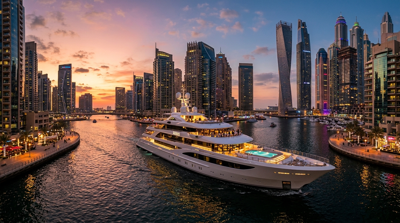 Lotus Royale Mega Yacht Dinner Cruise – Dubai Marina