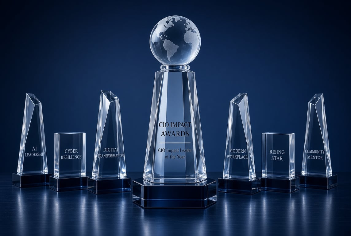 CIO Impact Awards trophies for all seven award categories