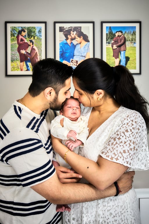 Family laughing together in a relaxed candid moment