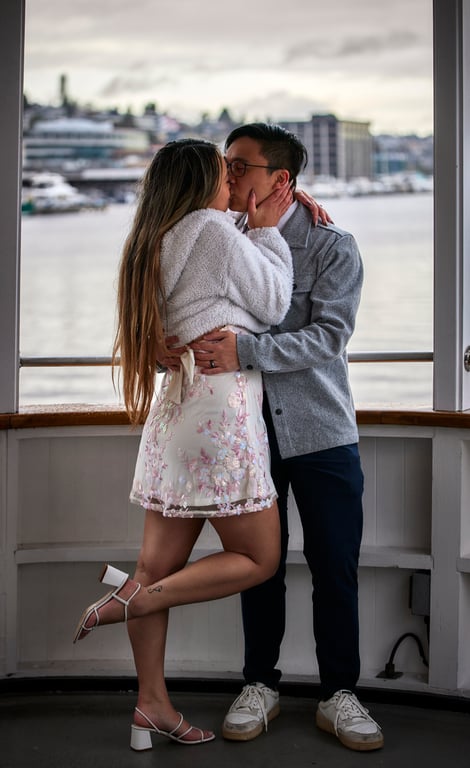 Couple laughing together in a candid unscripted moment
