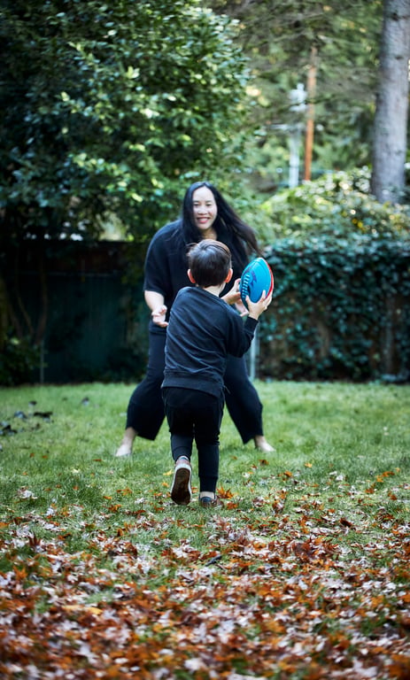 Children playing together in a warm outdoor setting
