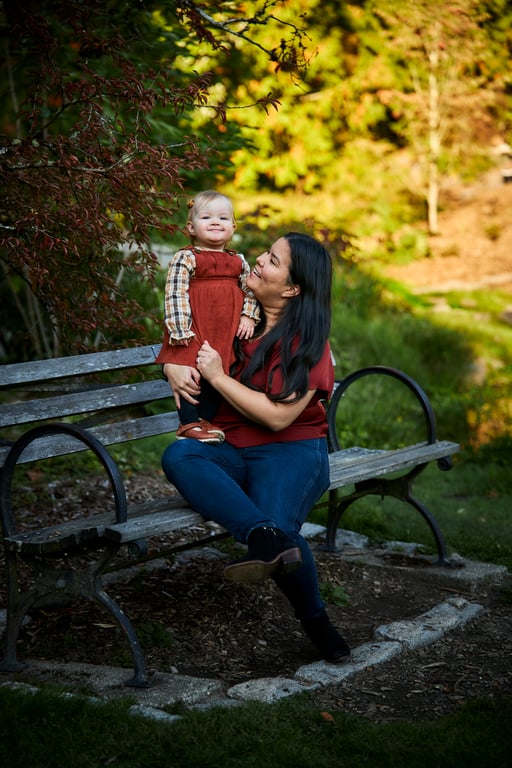 Family enjoying a playful interaction together outdoors