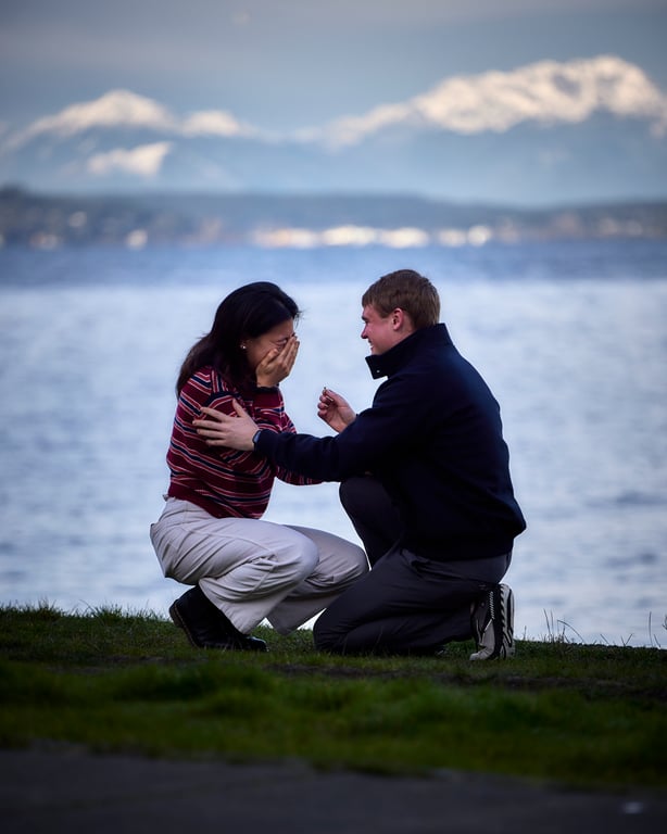 Emotional surprise proposal captured at the peak of the moment
