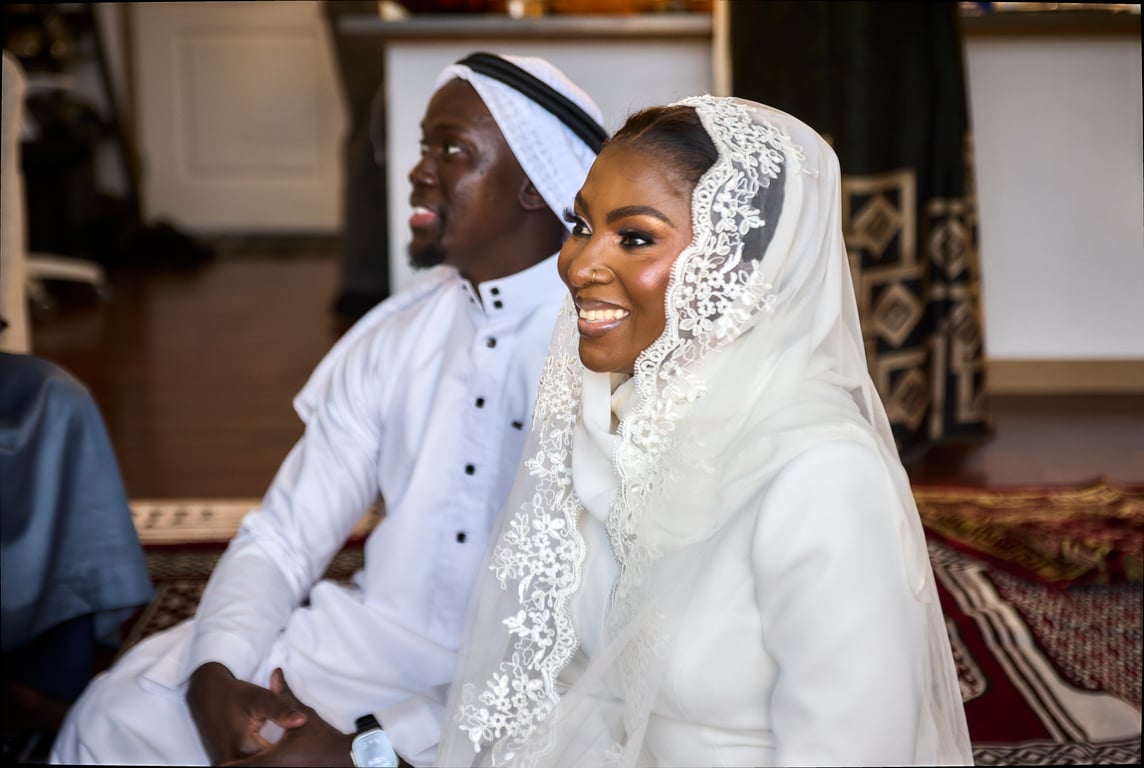 Bride and groom walking together during the wedding festivities