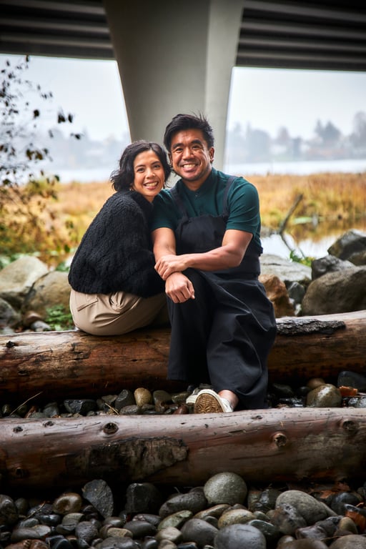 Heartfelt outdoor moment between a couple in natural light