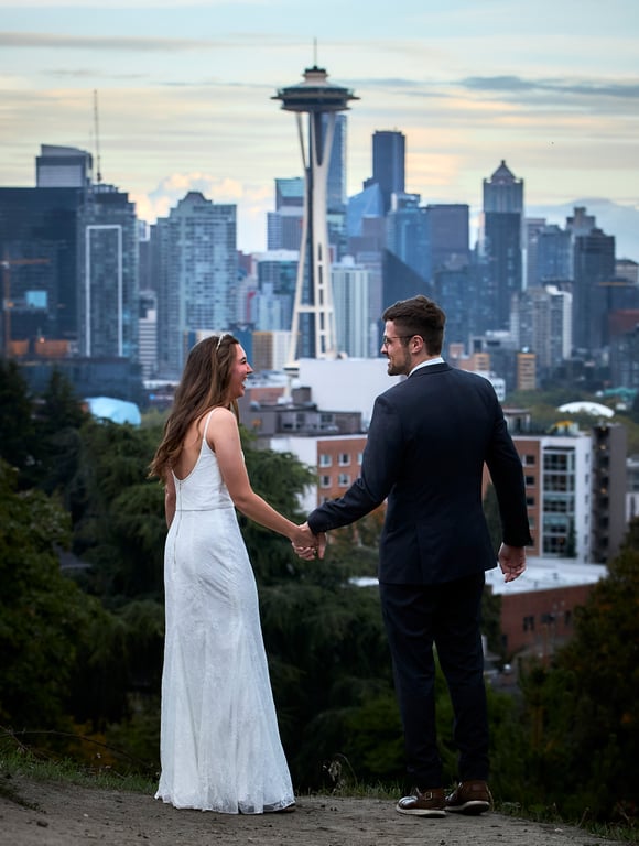 Couple laughing together during a candid wedding moment