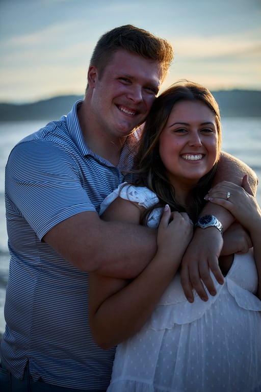 Joyful outdoor moment shared between a couple during their session