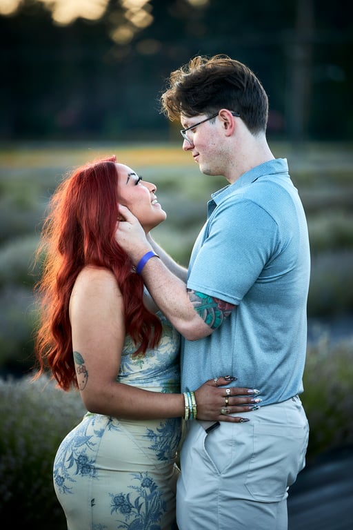 Joyful couples moment shared along a scenic waterfront path