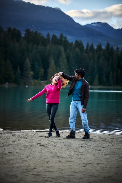 Couple sharing a quiet intimate moment in a peaceful setting