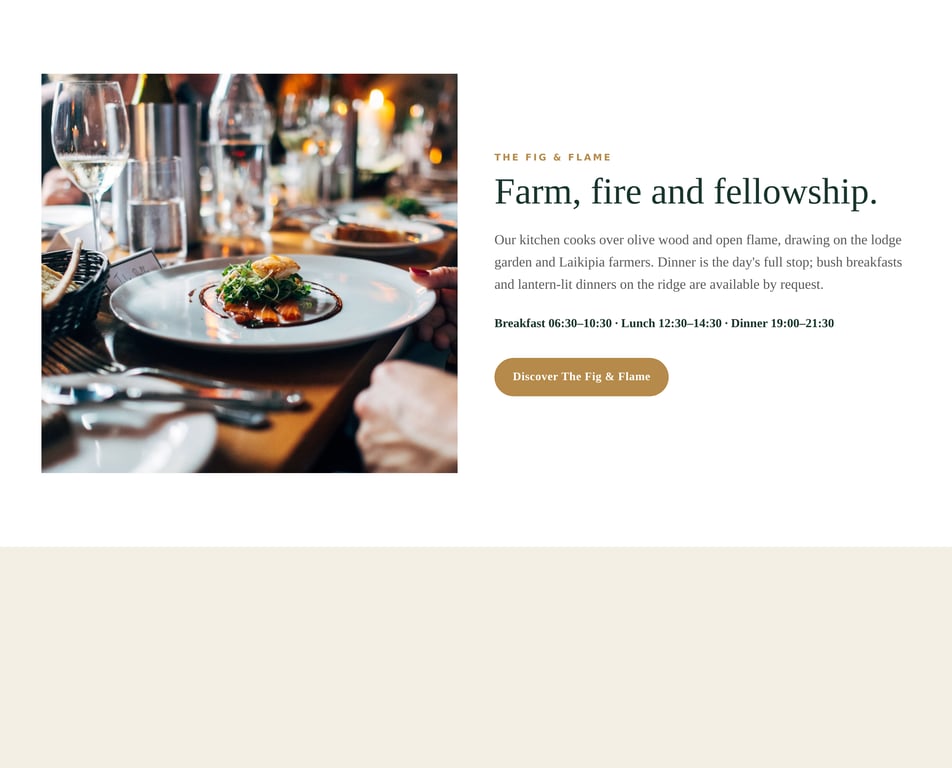 Kijani Dining component