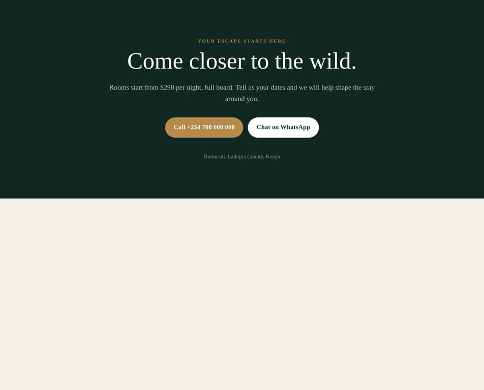 Kijani Booking CTA component