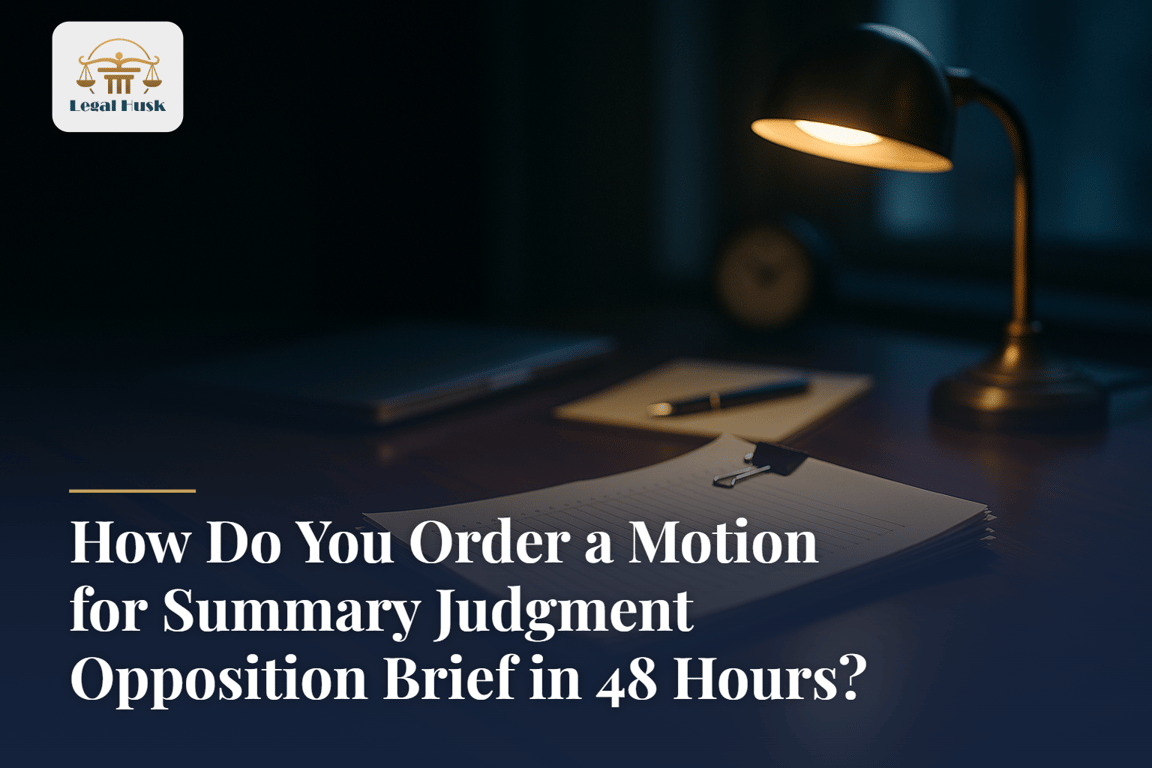 How Do You Order a Motion for Summary Judgment Opposition Brief in 48 Hours?