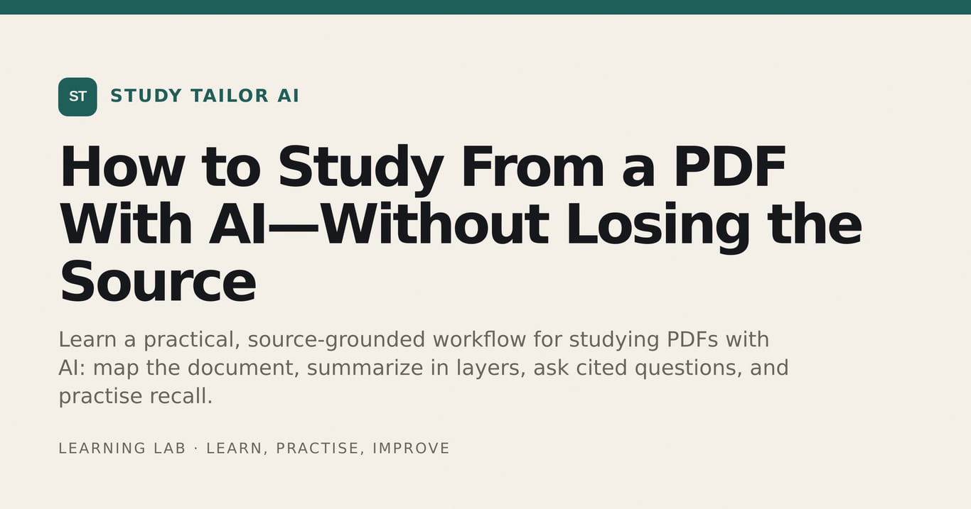 How to Study From a PDF With AI—Without Losing the Source