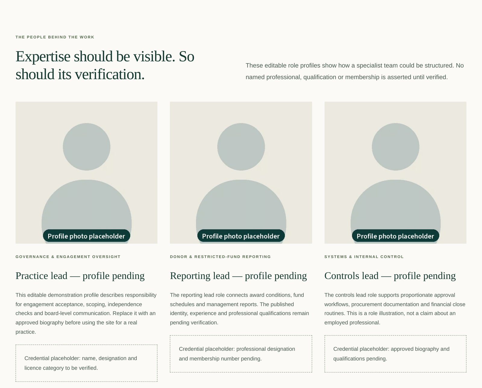 Grantmere | Team Profile Collection component