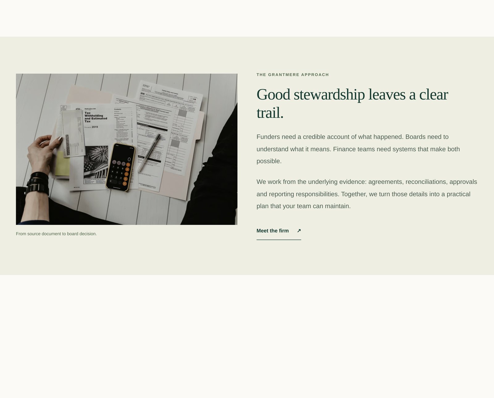 Grantmere | Evidence Editorial component