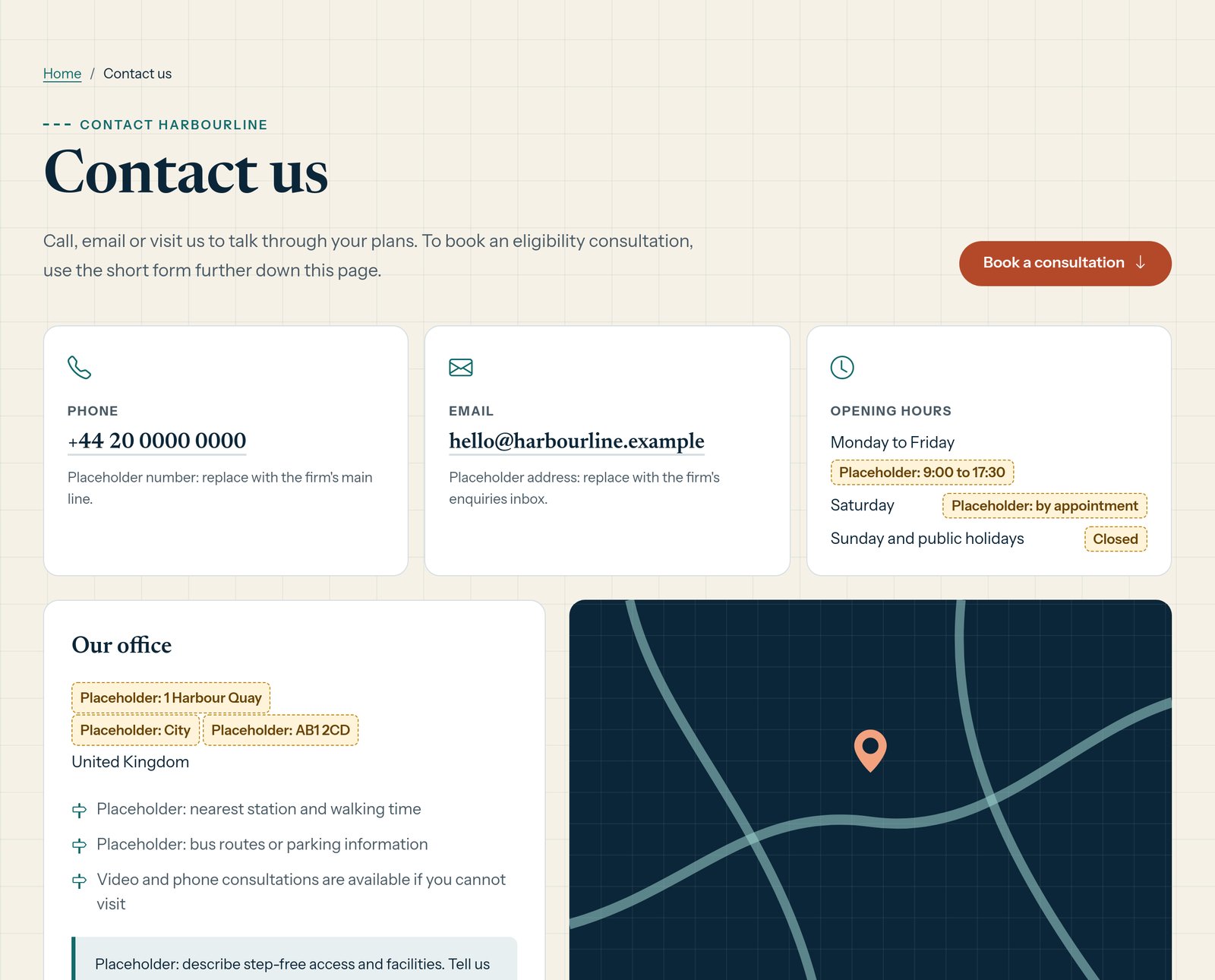 Contact Details Hero component
