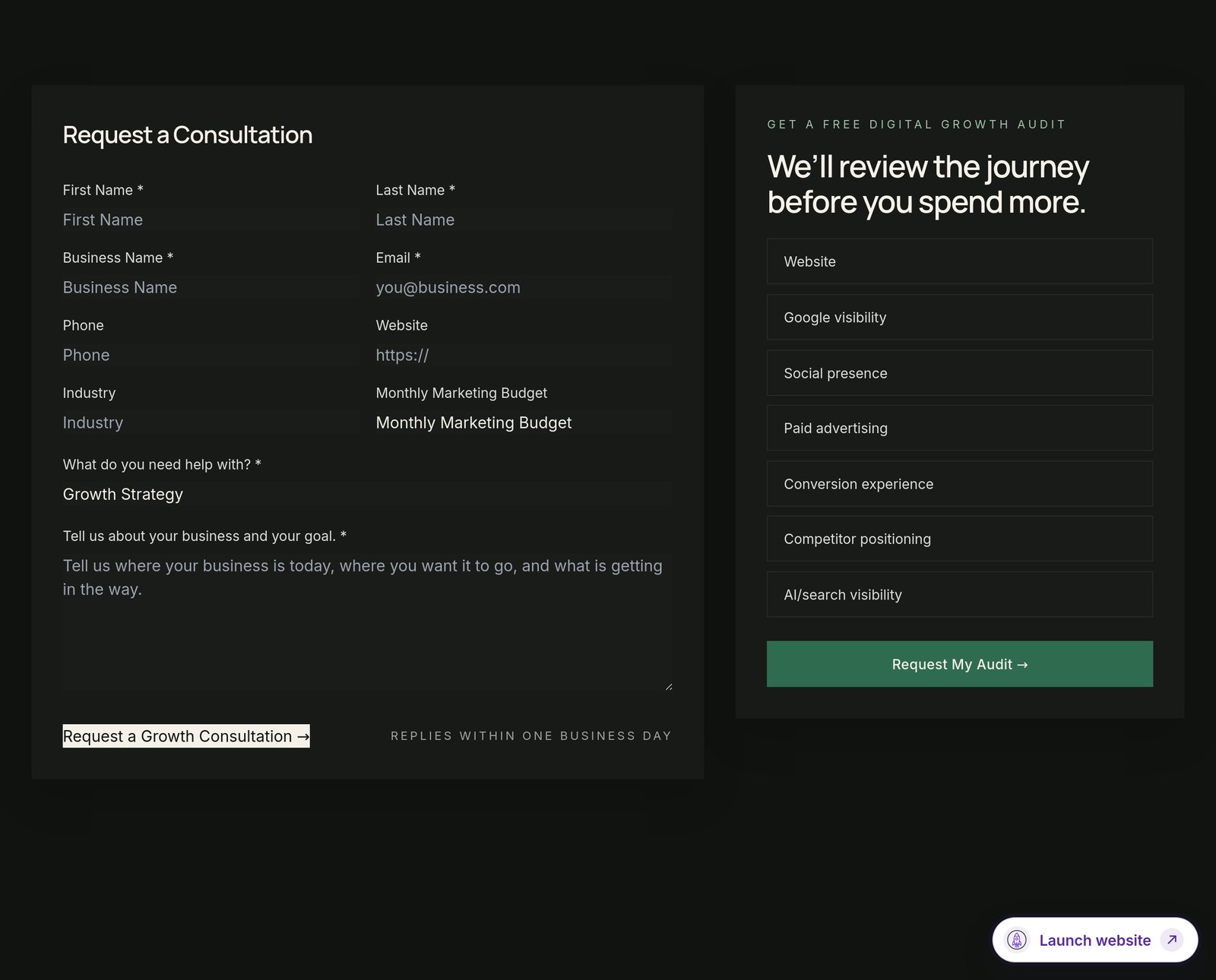 Contact Form component