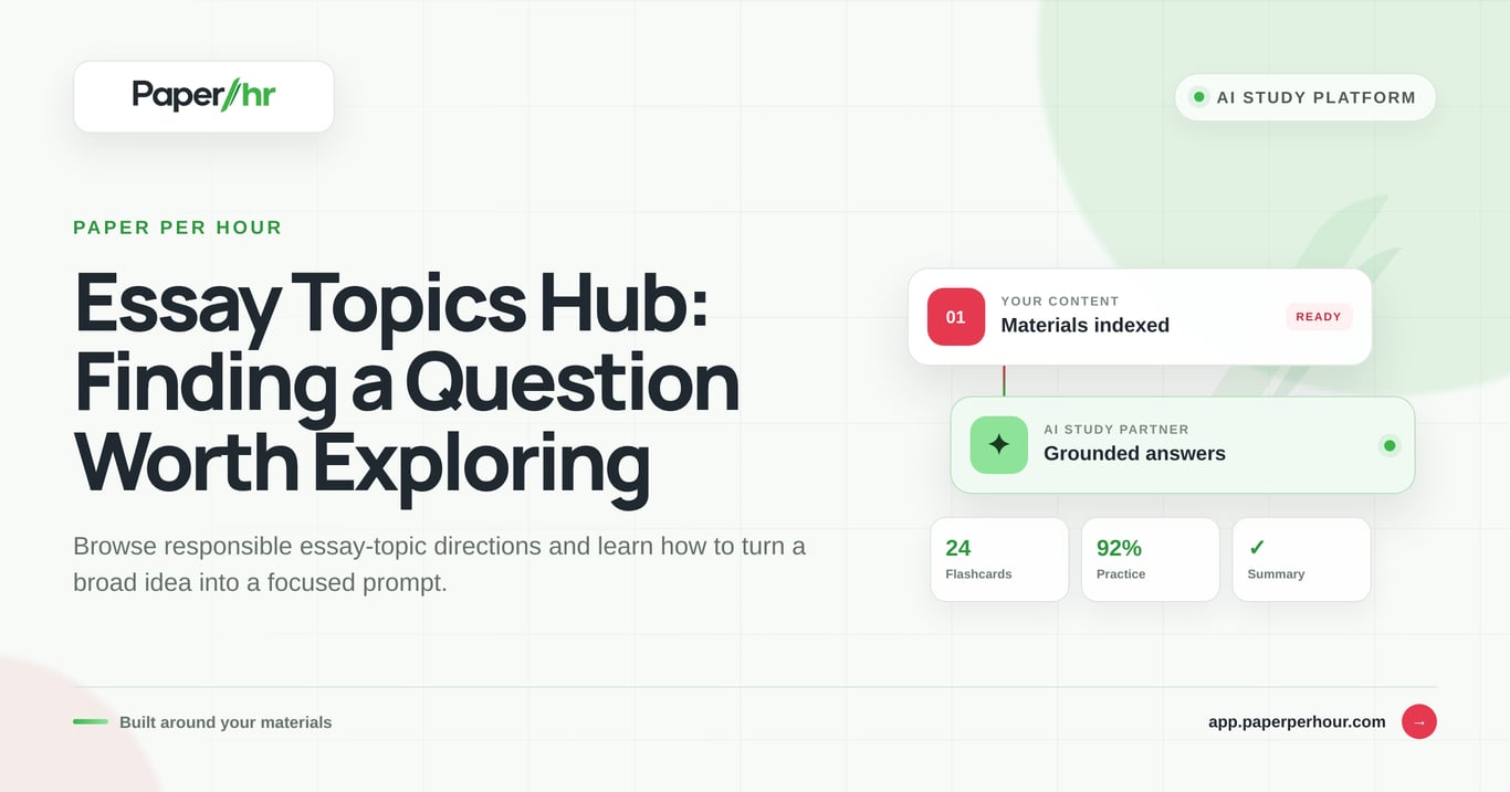 Essay Topics Hub: Finding a Question Worth Exploring