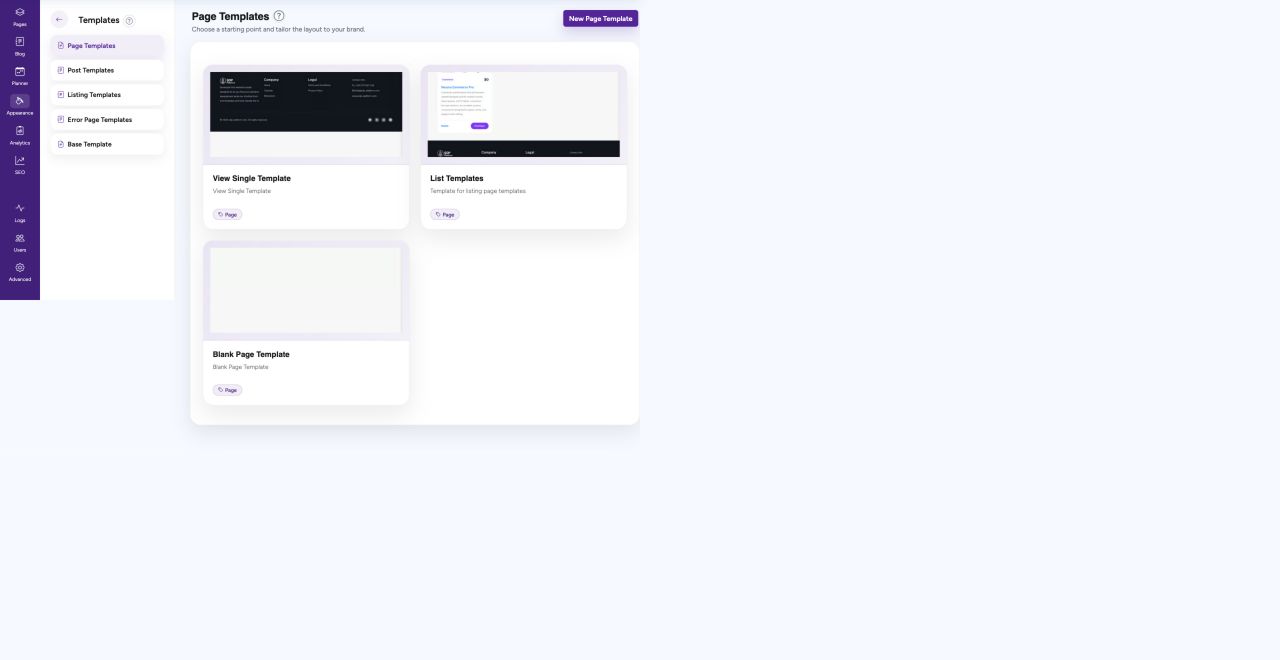 Website templates