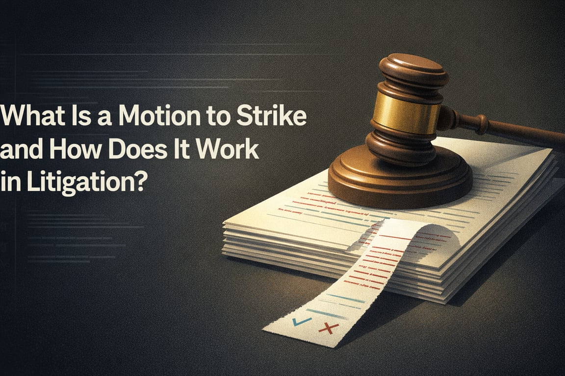 What Is a Motion to Strike and How Does It Work in Litigation?