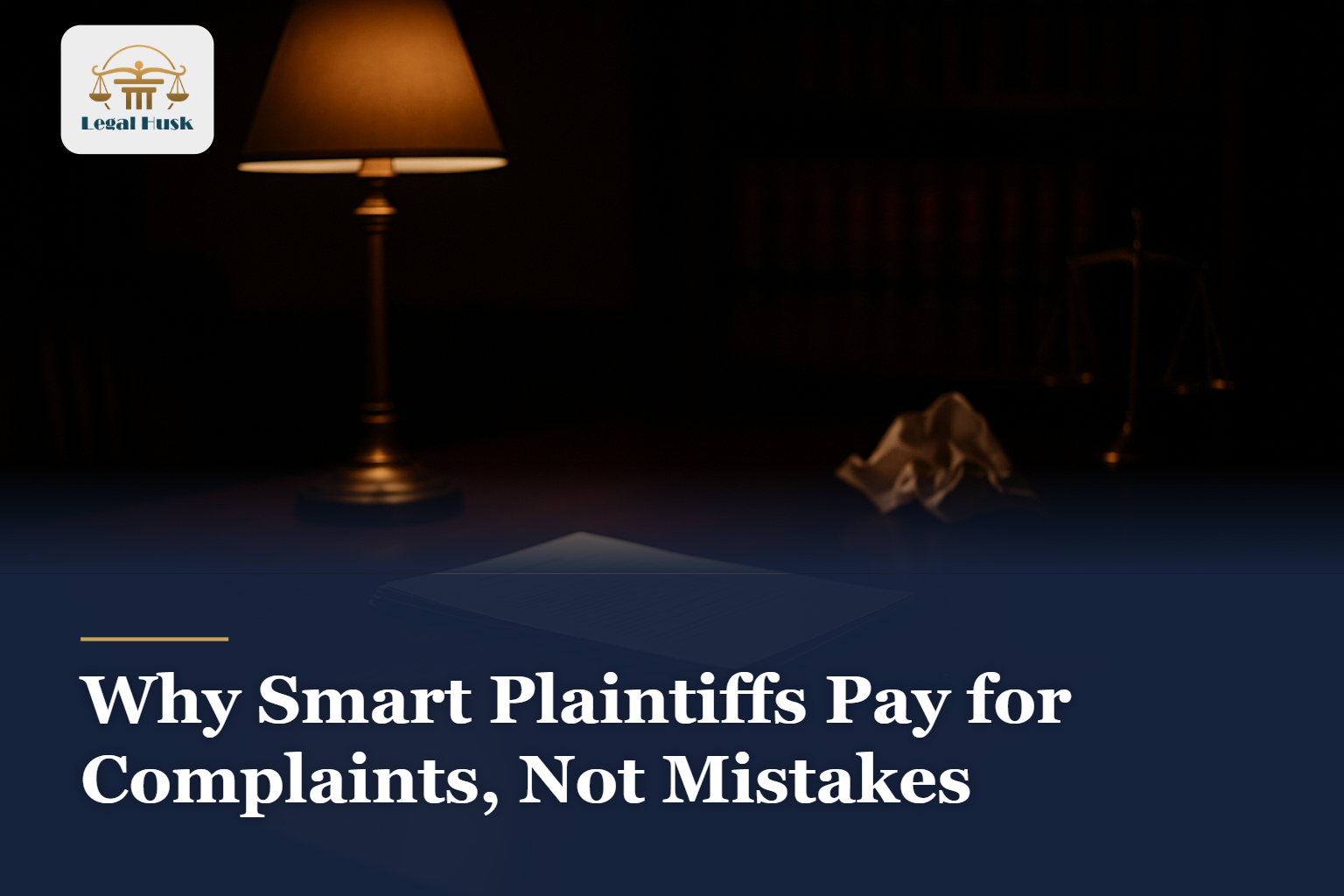 Why Smart Plaintiffs Pay for Complaints, Not Mistakes