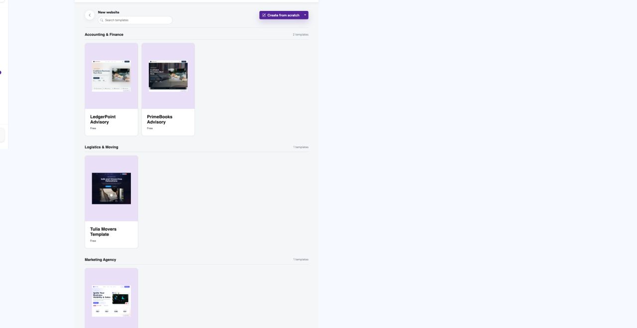 Create a new website