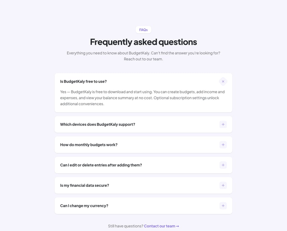 FAQ Accordion component