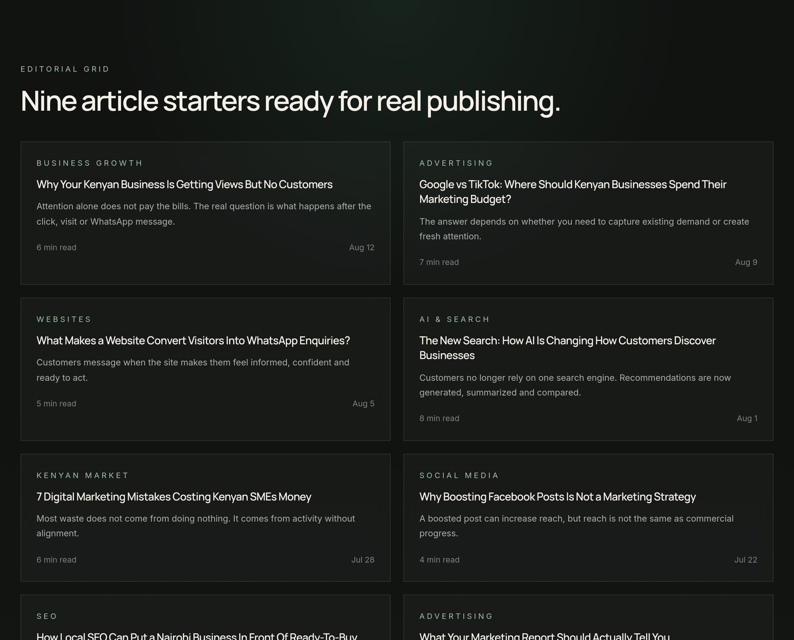 Insights Articles Grid component