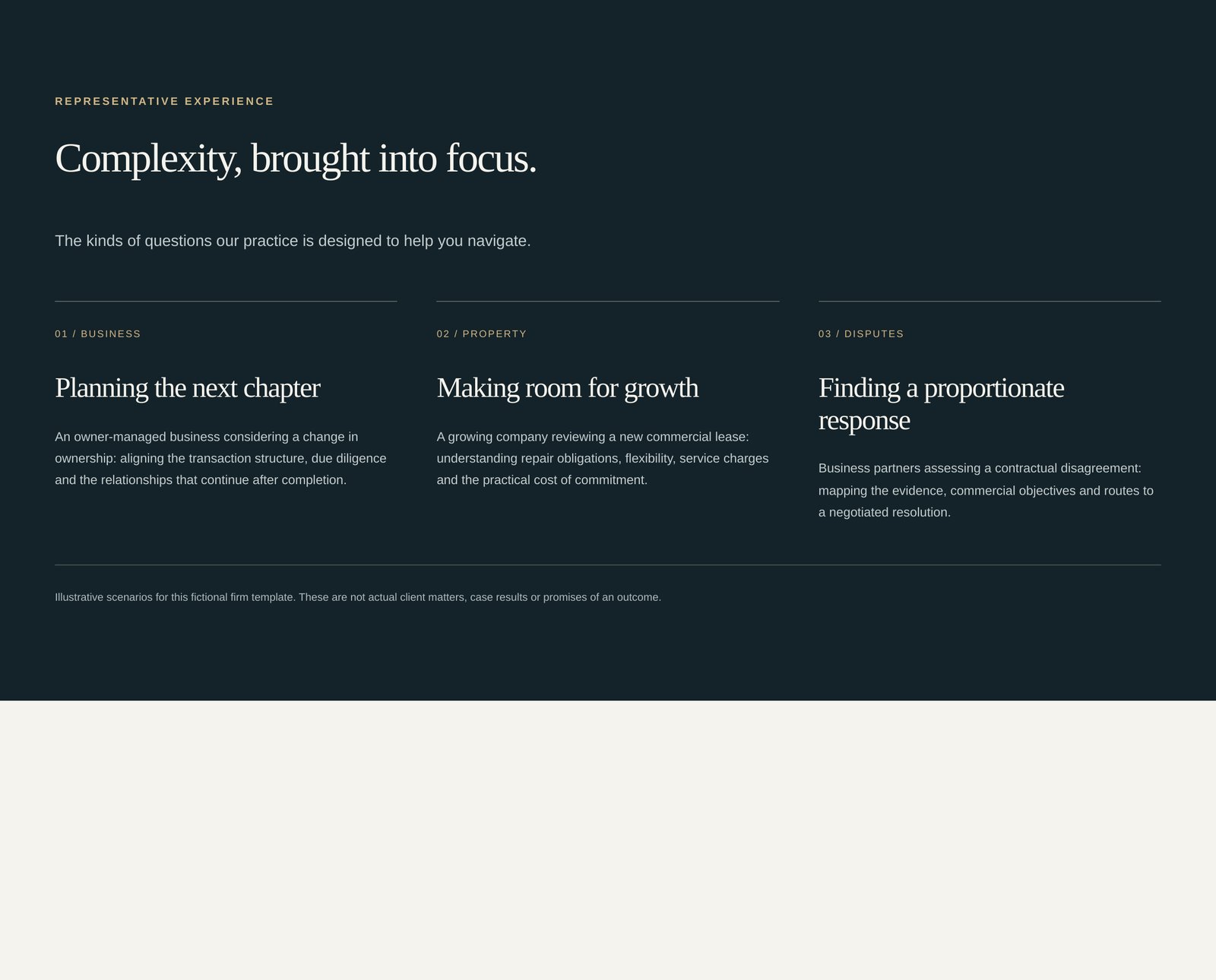 MK · Experience, values & sector expertise component