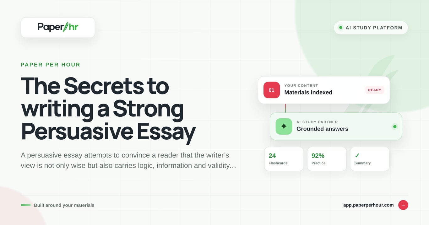 The Secrets to writing a Strong Persuasive Essay
